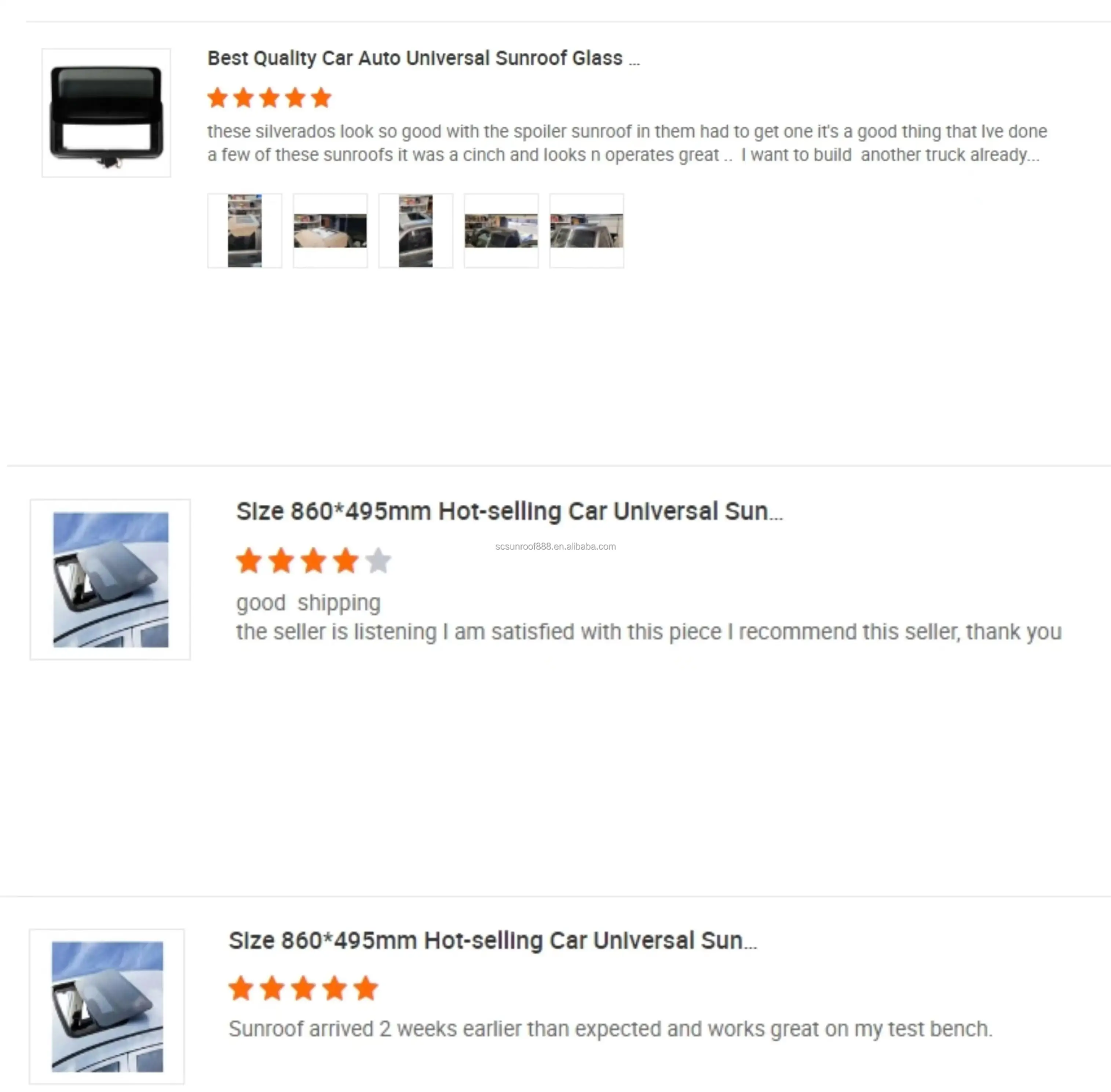 Hot Product Aftermarket Sunroof Size 860*495mm Car Universal Roof Sc100