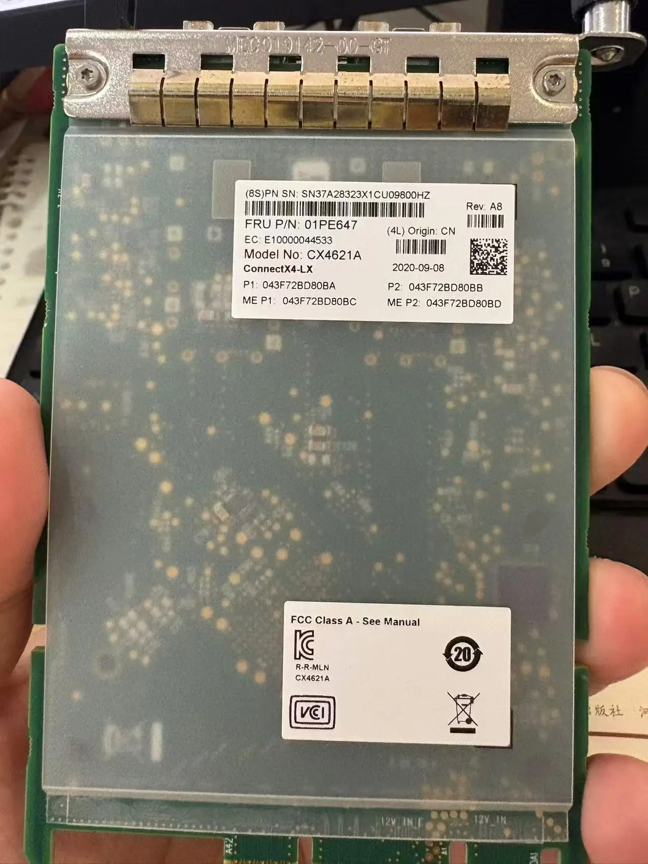 CX4621A ConnectX-4 Lx 10/25GbE SFP28  01PE647 Network Card OCP 3.0 Lenovo Server Disassembled Network Card