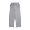 Pantaloni a gamba dritta grigio floreale 010