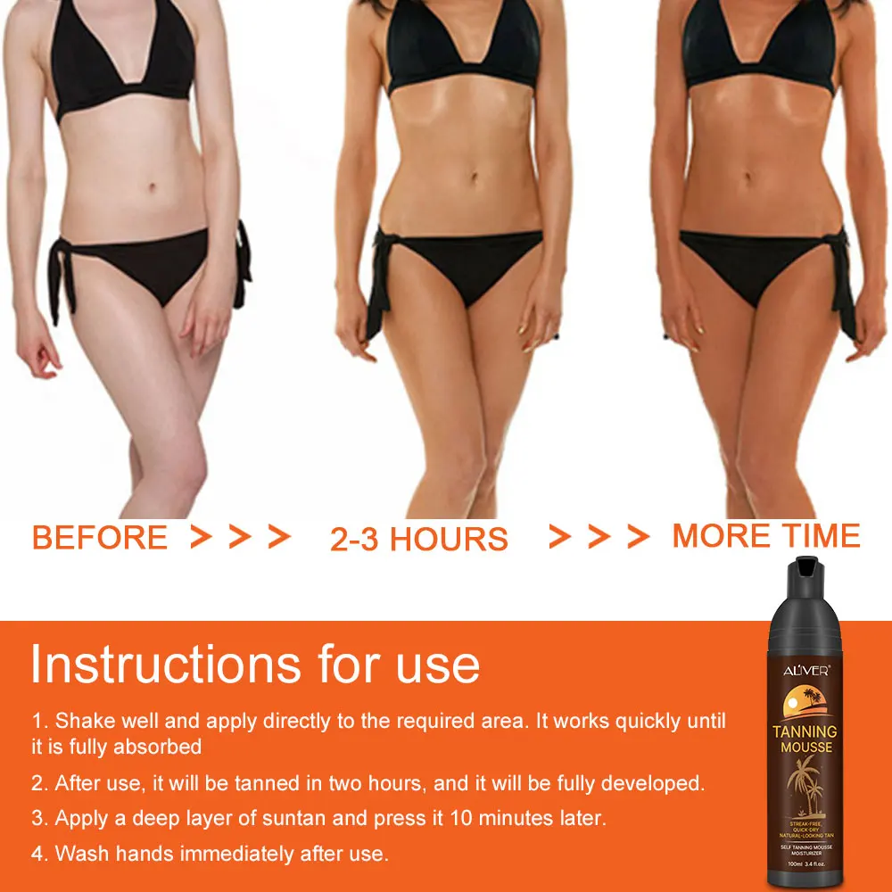 Aliver Natural Bronzer Waterproof Sunless Spray Tanner Lotion Self Tan