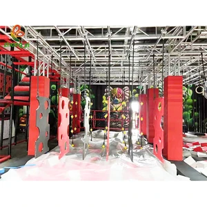 American Kids Ninja Warrior Obstacle Course Gym Equipment  Indoor Extreme Sports Customized Trampoline Park Equipment
