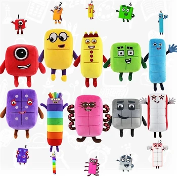 Set Of 10pcs Numberblocks Plush Toy Cartoon Stuffed Numbers Dolls Math ...