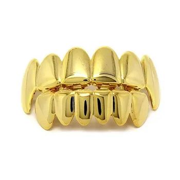 Wholesale Teeth Grillz Set Para Dientes Vampire Fangs Gold Plated Hip Hop Teeth Grillz For Women Men