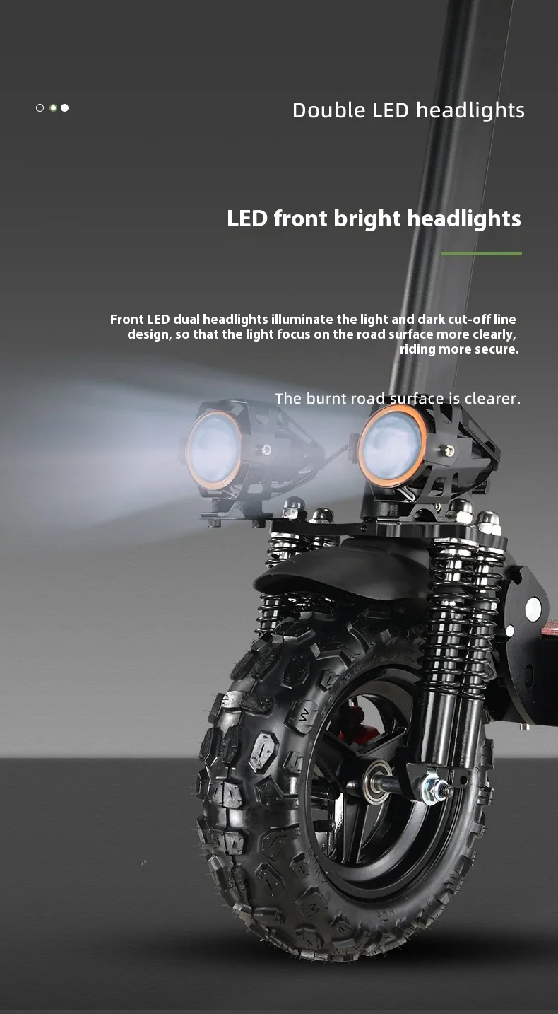 1200W Folding E-Scooter 18Ah Lithium Battery for 11