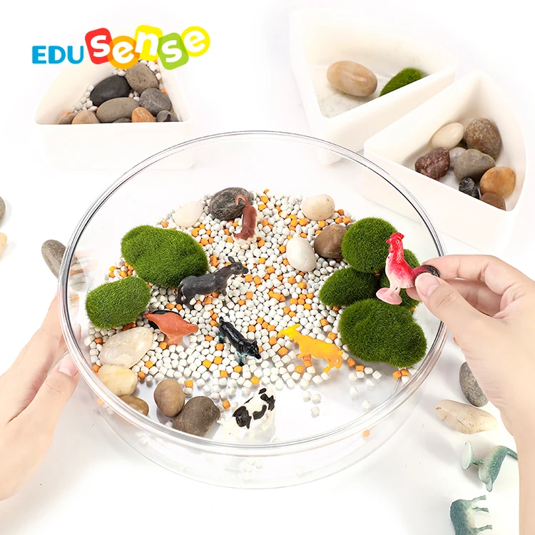 Подносы Монтессори для малышей сенсорные игрушки ферма обучение счету животных поднос сортировки сенсорная корзина коробка хранения аутистов