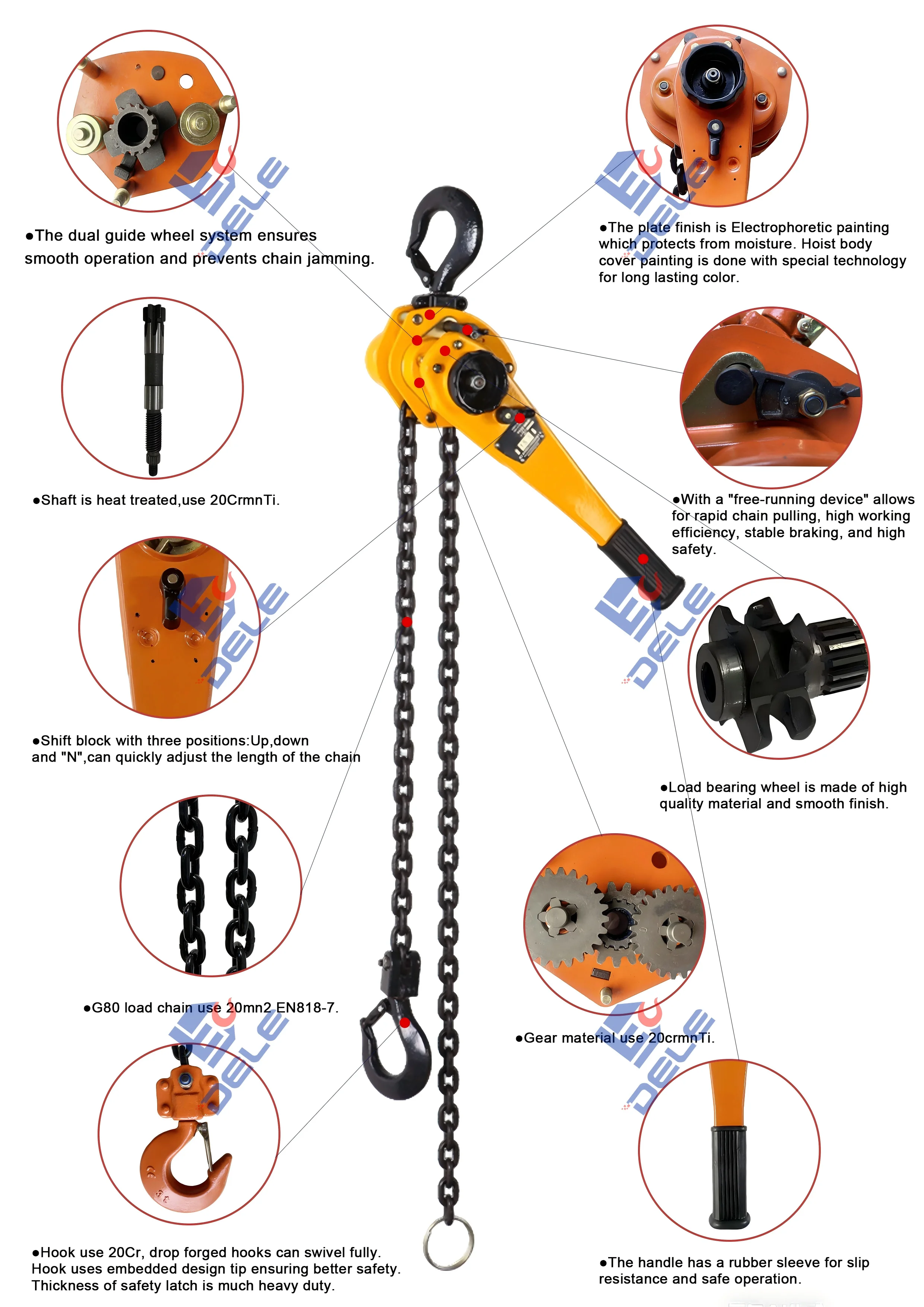 6吨手动链条杠杆滑轮提升机发动机缸体建造施工提升机提升机chian缸体