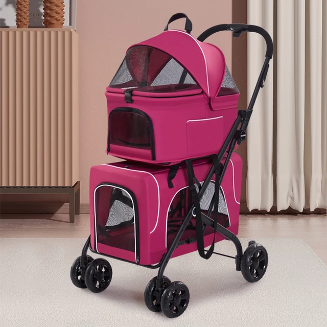 Hello Baby Brand Factory Customized Dog Double Stroller Ibiyaya Pet Stroller for Multiple Dogs