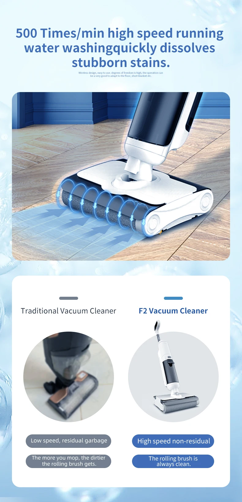 Household floor washing machine Handheld wireless intelligent automatic sweep mop mop OEM custom mopping machine
