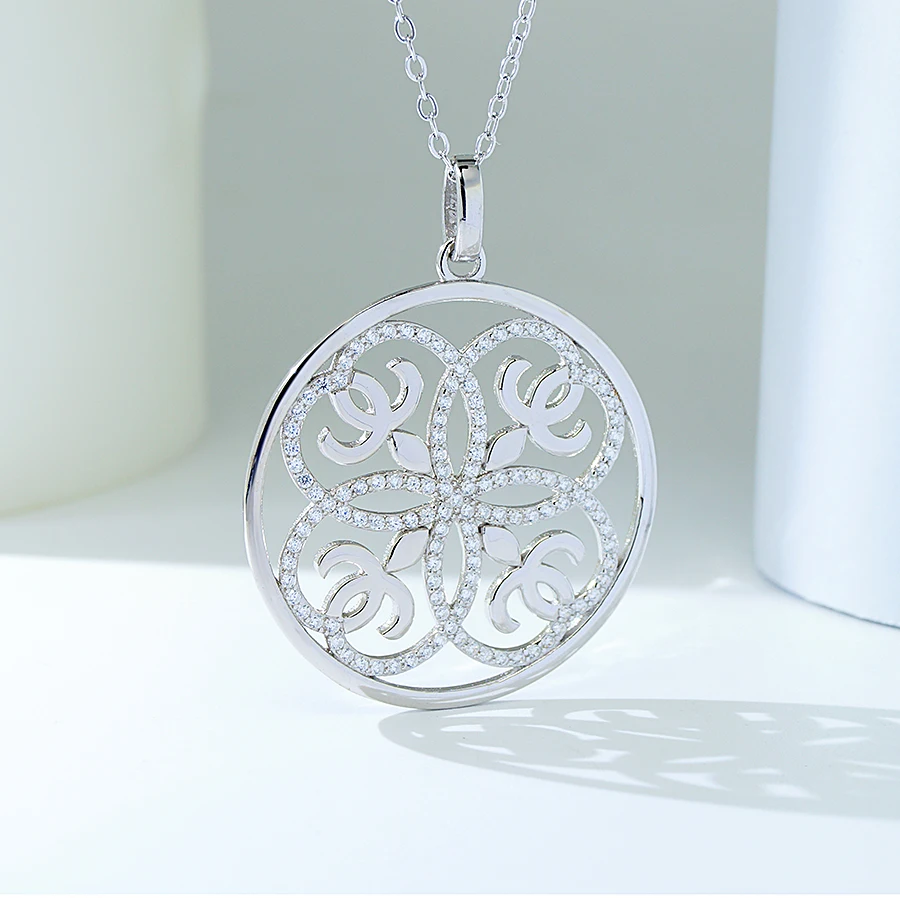 PZA2-083R Big Circle Real Pure 925 Sterling Silver Pendant