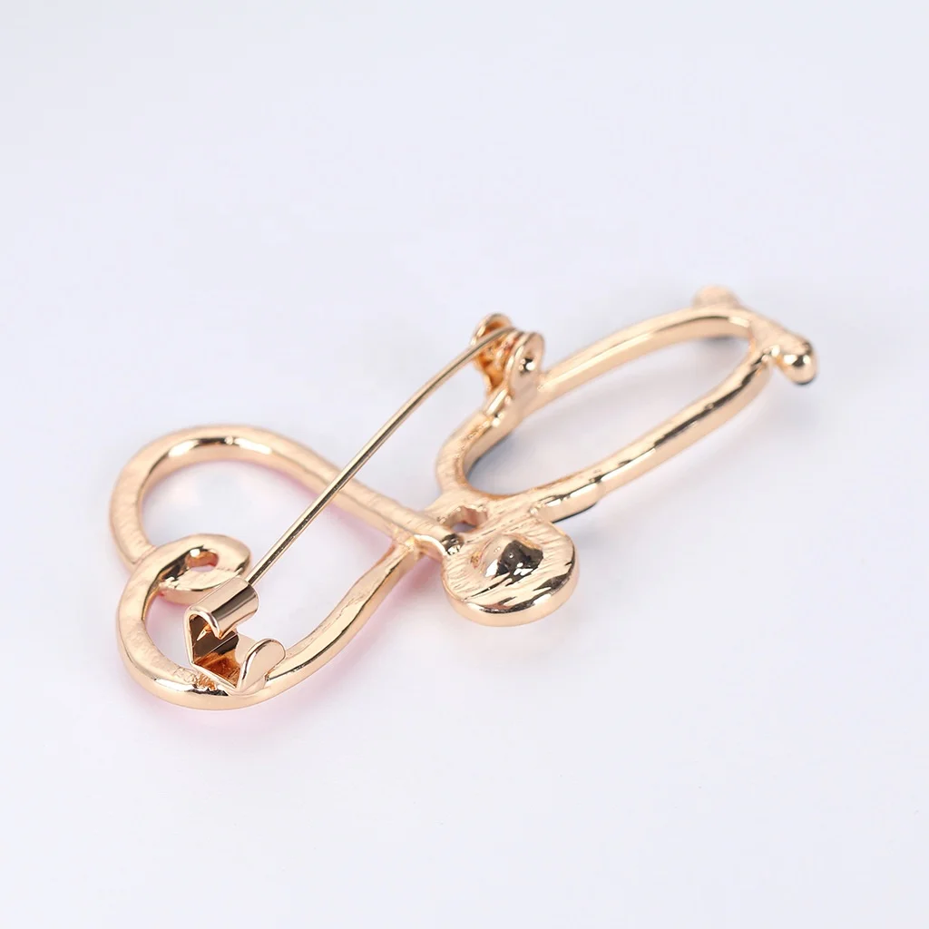 Medical Nurse Rhinestone Brooch Stethoscope Enamel Nurse Doctor Brooches Pins Nursing Gift Accessories