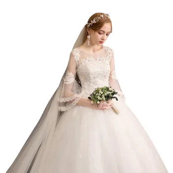 2022 New Design Lace Elegant White Bridal Wedding Dress