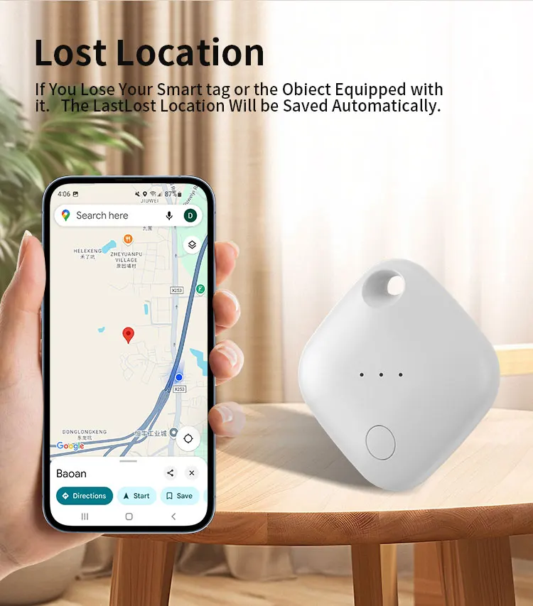 RSH Smart GPS Tracker & Locator Android Tag by Google Find My Device 3-Year Battery Key Finder for Luggage Pets Wallets Bags factory
