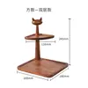 Rangement pour chat (double couche) style carré en bois de noyer