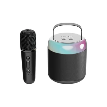 Black sound  speaker microphone integrated Microphone Home singing Karaoke Family Wireless BT Outdoor Portable Spe