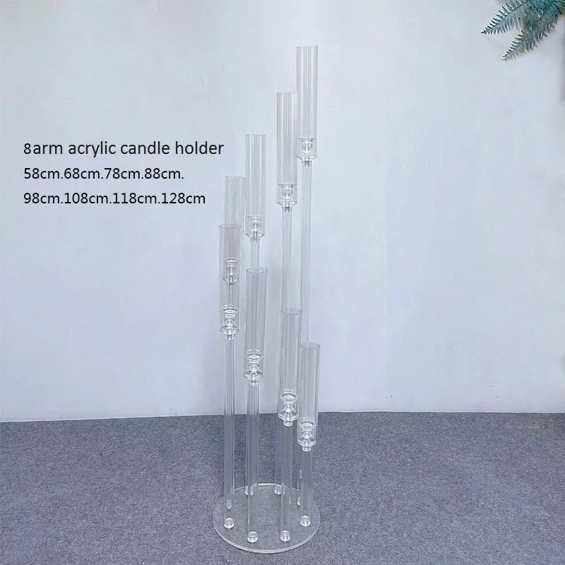 New Style 108cm Tall Clear Acrylic Candle Holders Wedding Centerpiece