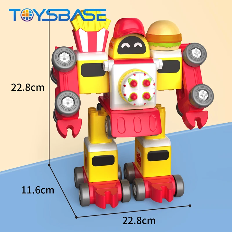 76PCS 5 in 1 Assembly Blocks Series Hamburg Train Robot Toy