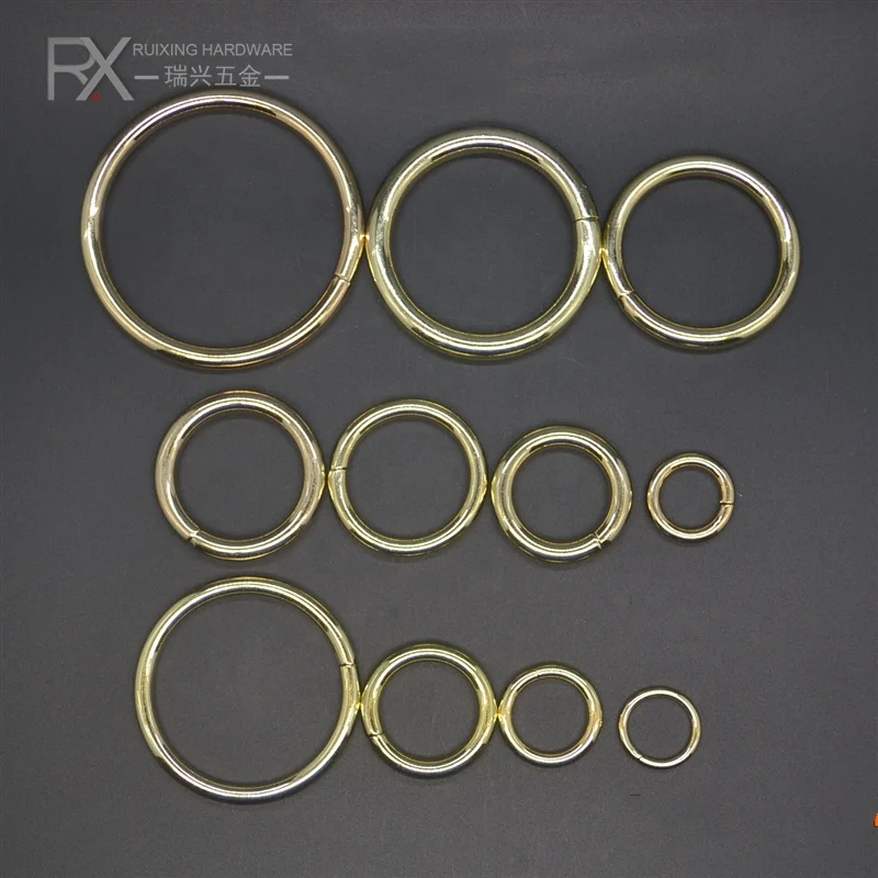 Factory Price Iron Metal Color Circle Ring for Bag Custom Size Snap O Ring Handbag Hardware Round Accessories Jump Ring Bag Part