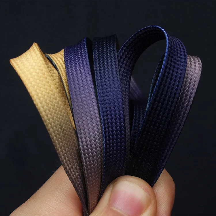 
Силиконовые плоские градиентные шнурки для толстовки с логотипом на заказ 