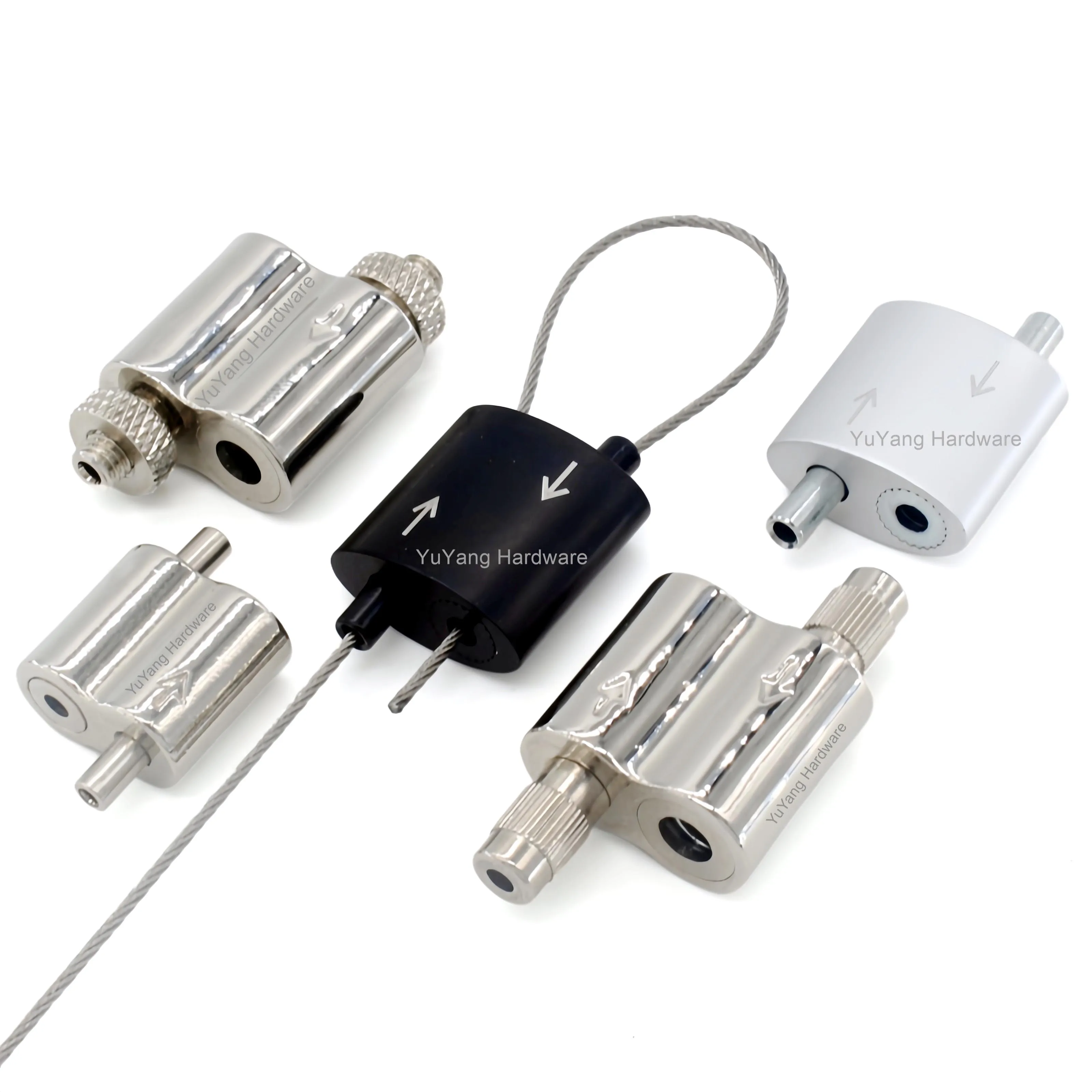 Adjustable Two-Way Cable Gripper Metal Wire Rope Suspension Hanging System Flexible Ductwork Sling Grippers Loop Cable Gripper