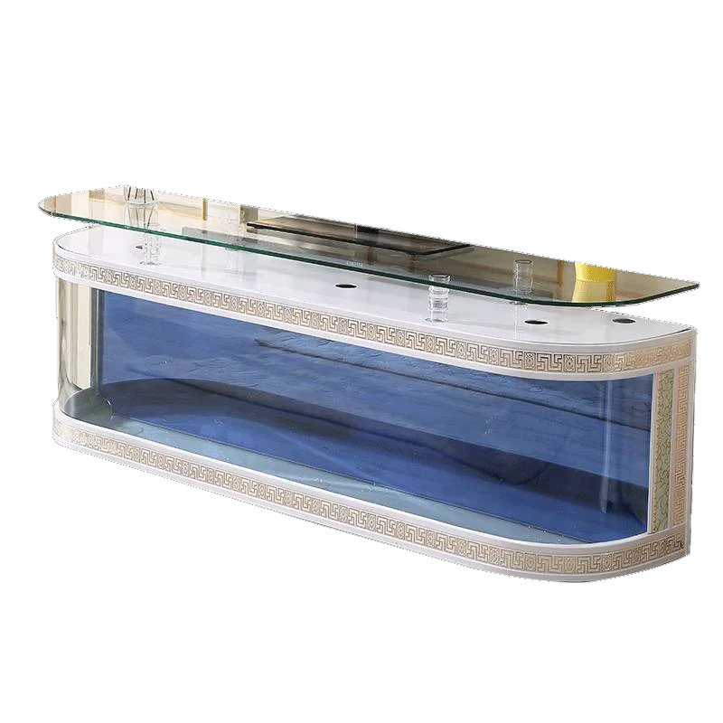Customized Large Transparent Cube Acrylic Aquarium Fish tank Glass Bullet Front TV Stand Table Fish tank Aquarium