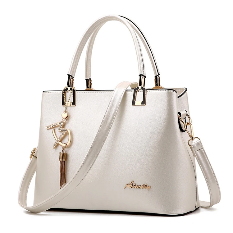 Audrey Handbag: Designer Satchel, White Leather/Black Stitch – Thale Blanc