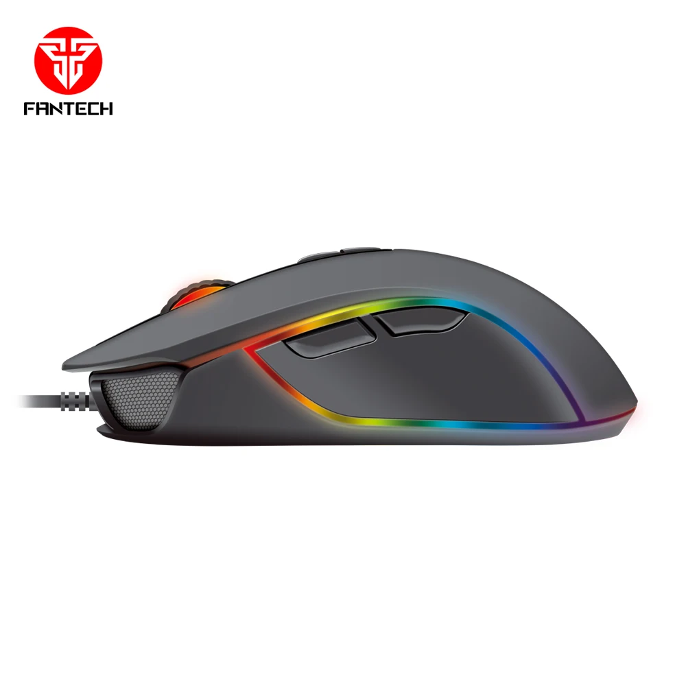 Fantech ベーシック 有線ゲーム用マウス X9 RGB 7 マクロボタン プログラム可能 True 4800 DPI 爪グリップ 快適 Fantech ベーシック 有線ゲーミングマウス X9 RGB 7 マクロボタン