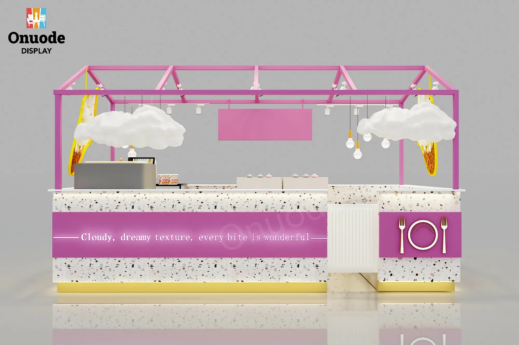 Premium Design Food Ice Cream Display Counter Premium Showcases for Cake Display Cabinet for Mall Kiosk Ice Cream Kiosk
