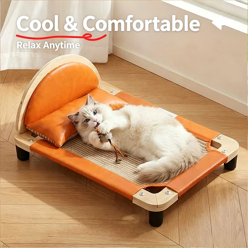 Four Seasons Universal Sisal Cat Bed Large Size Scratch Resistant No Shedding Cat Scratcher Pad Dual Use for Playing Sleeping