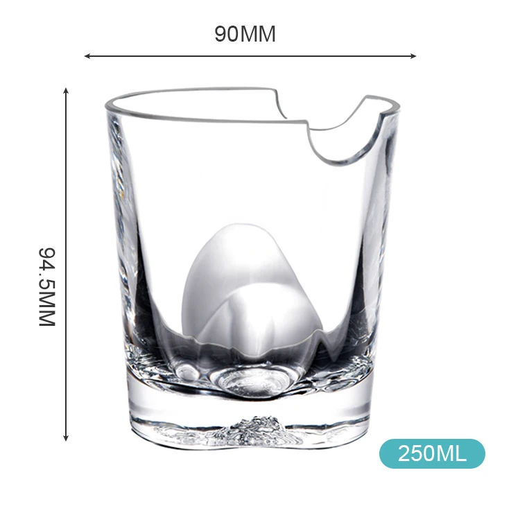 Free Sample Clear Customised Unique Whiskey Glasses Heavy Base Shot Glass Sublimation Cigar Holder Glass Cups  for Home Party