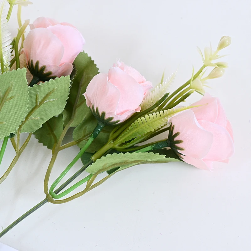 Hot Sale Artificial Flower Bunches Artificial Rose Bunch Realistic