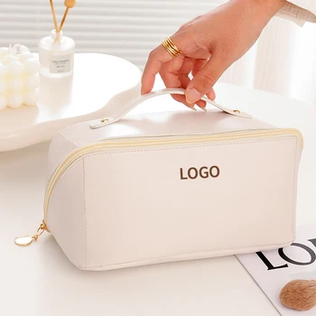 Customizable PU Makeup Toiletry Bag Ladies Convenient Travel Bag with Logo Promotional Handbag for Carrying Convenience