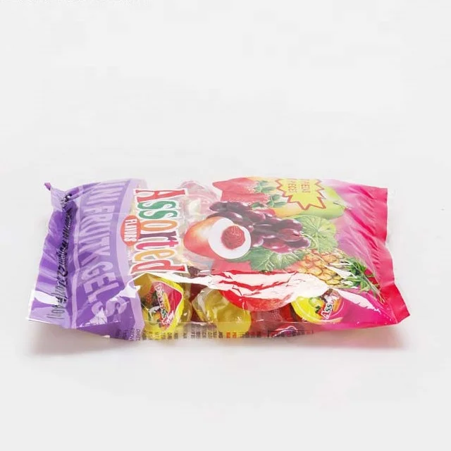 High Quality Halal Mini Assorted Fruit Flavor Jelly Cup Candy in Plastic Bags