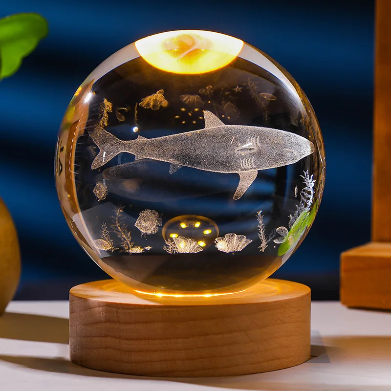 For Astronaut LED Solar Fairy Night Lights 3D Art Luminous Crystal Ball Lamp for Bedroom Decoration