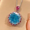 Navy blue pendant with Chopin chain