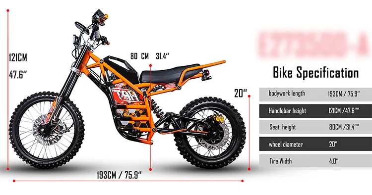 electric dirt bike 48v 1000w