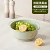 Double-layer transparent drain basket - small green