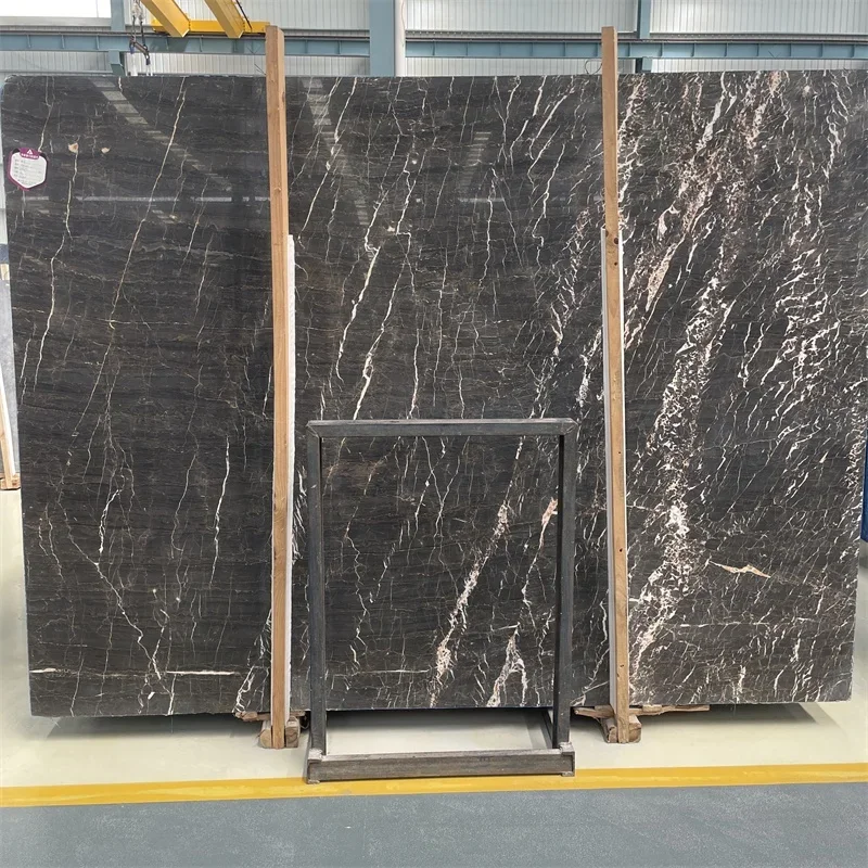 Natural European Network Marble Slab For Interior Wall Decor Brown Marble Tiles For Home Floor Design