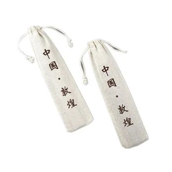 Muslin Pouch for Straws Plain Drawstring Organic Cotton Chopsticks Bag, Cotton Drawstring Linen Recyclable Promotion bag
