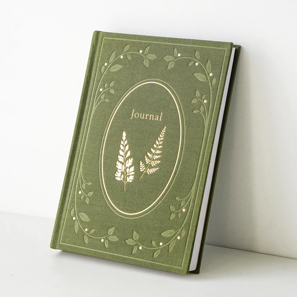 Custom Logo Gold Stamping Linen Cover Mindfulness Self Care Hardcover Daily Planner A5 Journal Notebook