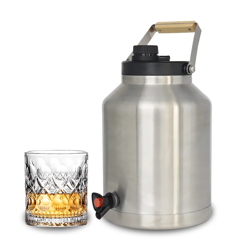 Stainless Steel Beer Keg Growler 5l Double Wall Vacuum Insulated