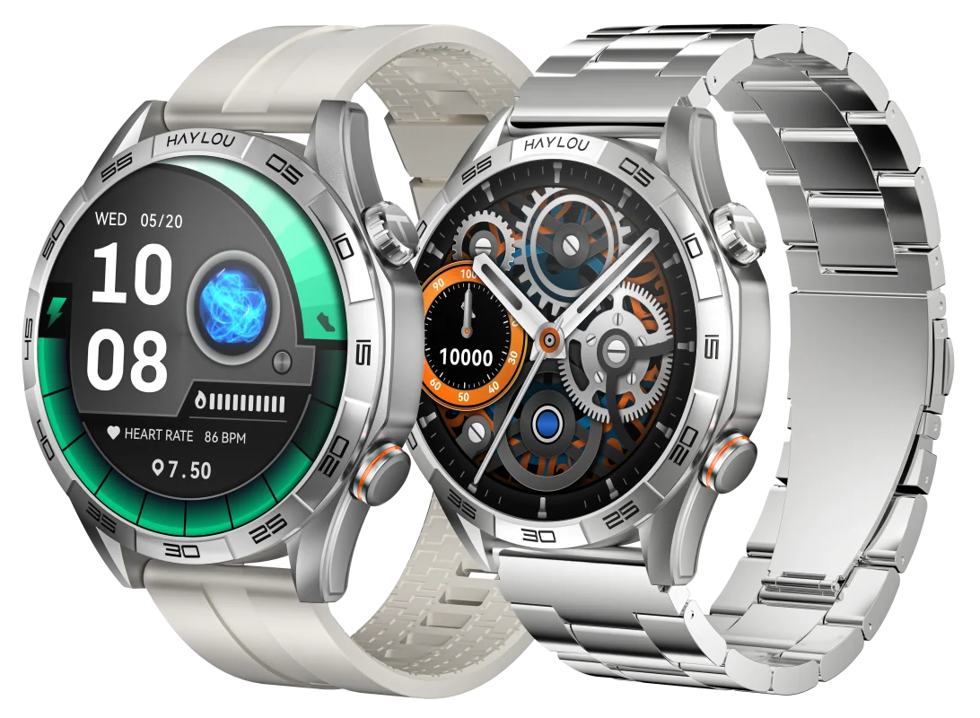 HAYLOU Solar 5 Smart Watch 1.58\" AMOLED Display 60Hz High Refresh Rate Bluetooth Calling IP68 Waterproof Touch Screen IOS