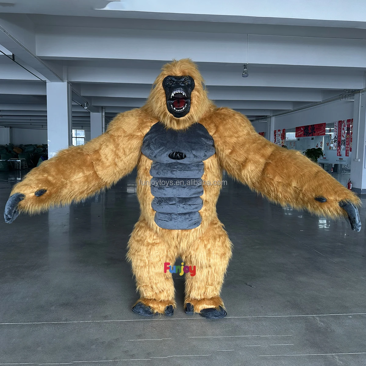 Long Furry Inflatable Gorilla Mascot Costumes for Rental Business 2/2.6/3m  Dark Green Gorilla Cosplay Party Dresses for Events