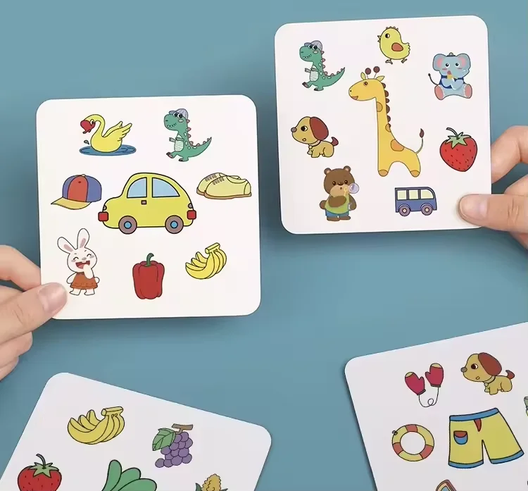 Custom Graphic Alphabet Cartoon Color Cognitive Flash Playing Cards Set for Kids Family and School Education