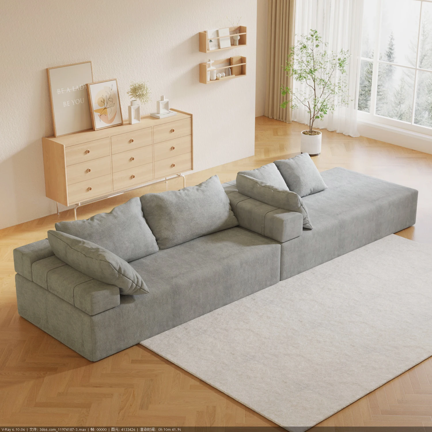 Modern Couch Comfortable Filling Living Room Sofas Modular Sectional L