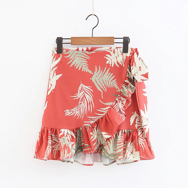 colored wrap mini skirt