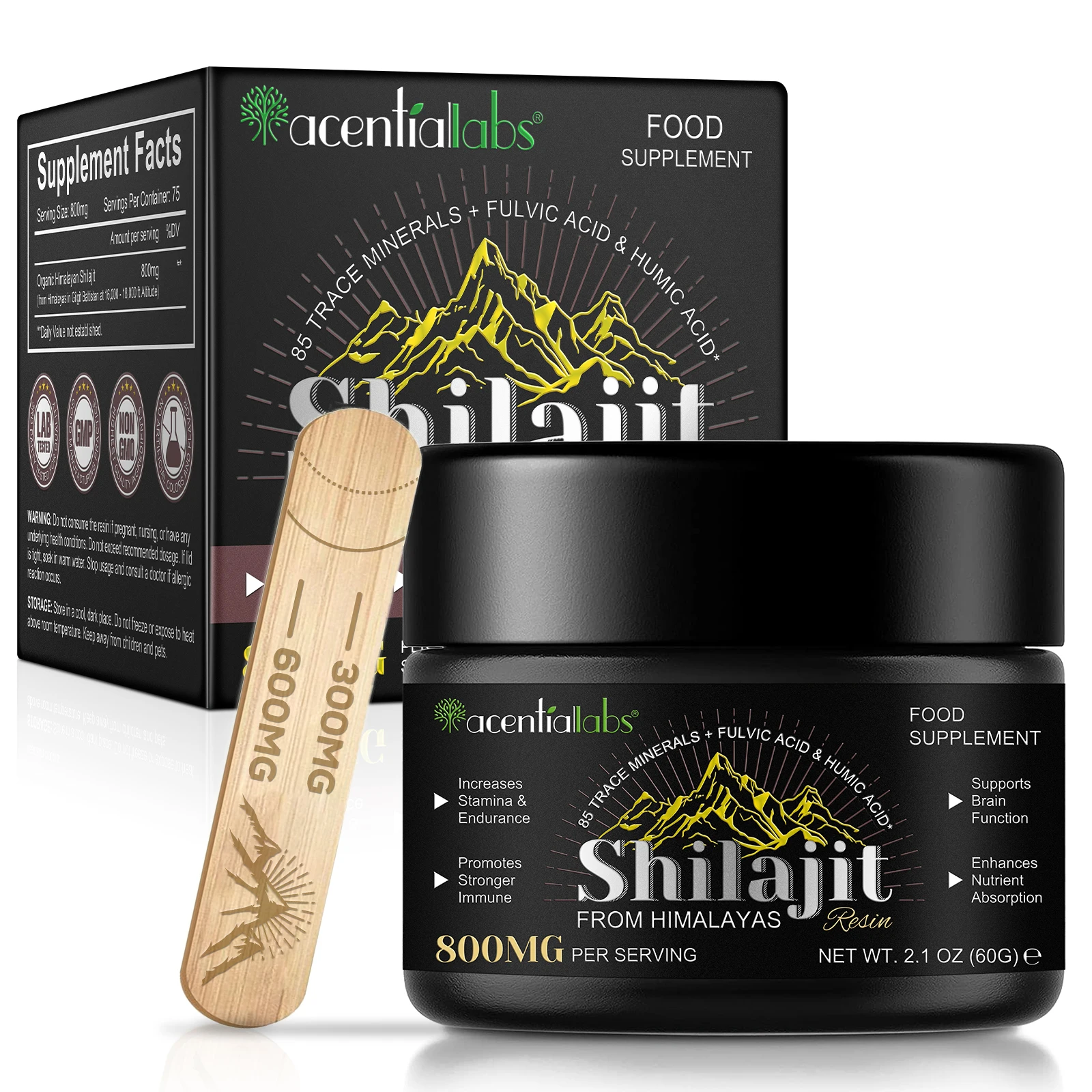 Shilajit Pur De L'Himalaya – Acide Fulvique Biologique – Résine Puissante – 0,4g – Neuf