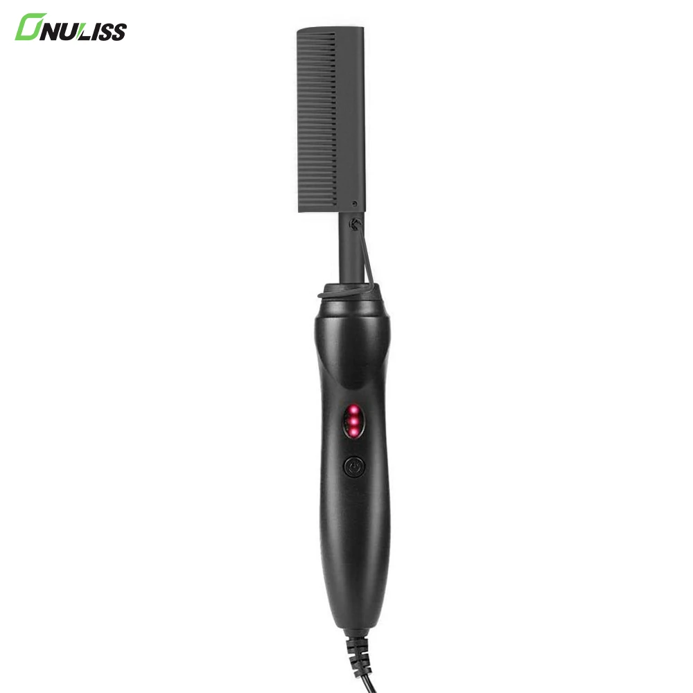 Copper Wireless Private Label New Packaging Custom Glitter Tool Hot Iron Comb Hair Straightener Curler Hot Comb Electric