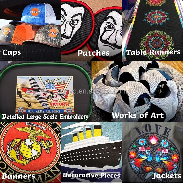 Máquina de bordar de tres cabezas con logotipo de color personalizado,  trabajo automático de alta eficiencia para diseño y bordado de bordado DYI