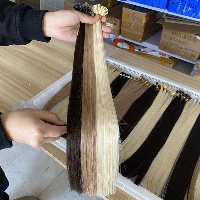 2022 Wholesale Leshine Hair u Tiped Vietnam Cuticle Aligned u Unprocessed Hair Double Drawn Pre-Bonded u Tip Hair