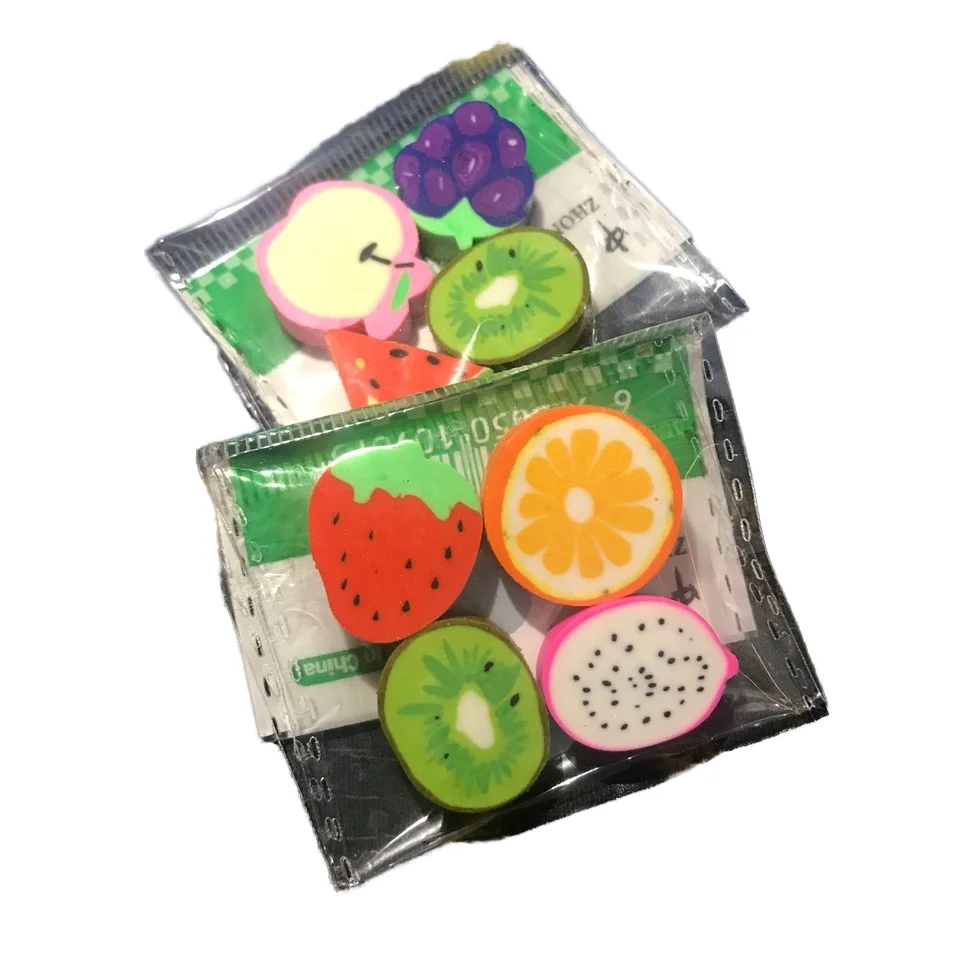 Шариковая ручка гелевая чернила ластик в форме фруктов карандаш